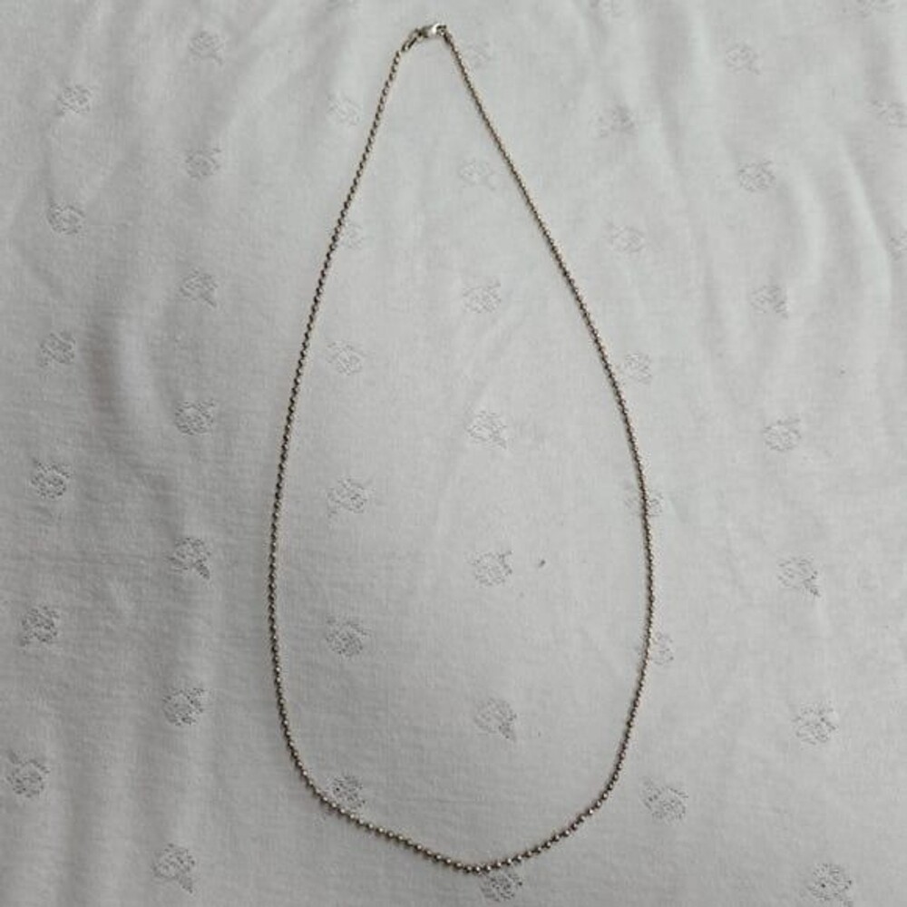 Elegant Sterling Silver 925 Beaded Chain Necklace 24"
